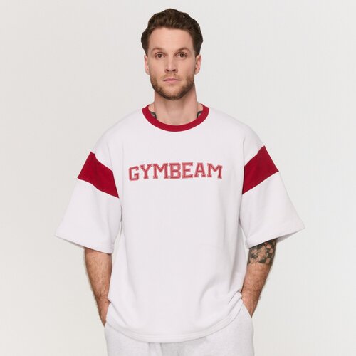 GymBeam Premium Heavyweight Varsity T-Shirt White M Cene