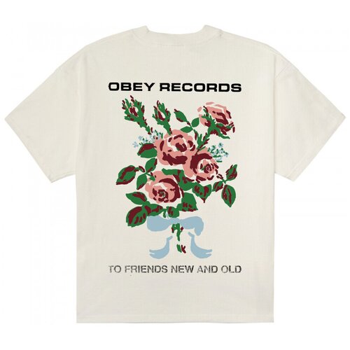 Obey Majice s kratkimi rokavi to new friends and old Bela Cene