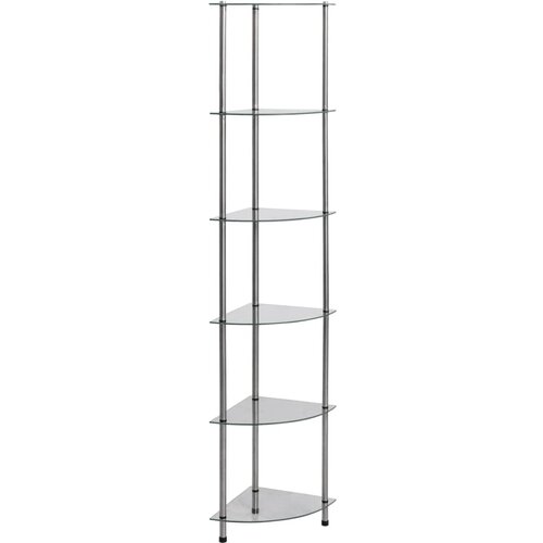 VidaXL Polica 6-nadstropna prozorna 30x30x160 cm kaljeno steklo Slike
