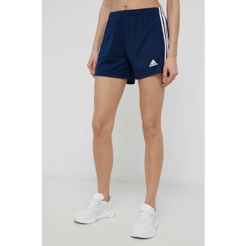 Adidas Sportske kratke hlače za žene, boja: tamno plava, glatke, srednje visoki struk