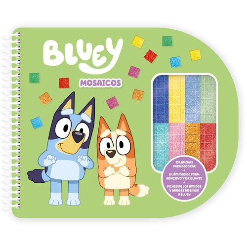 BLUEY Bilježnica s mozaicima - 16 stranica i 6 listova pjenaste folije Slike
