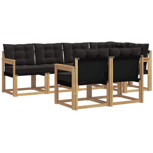 vidaXL Zunanja garnitura za sedenje z blazino 7 pcs Bela in črna, (5000270479) Cene