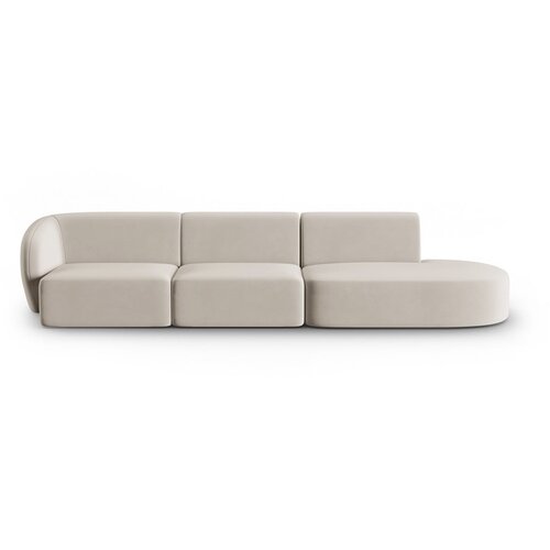 Milo Casa Bež žametna sedežna garnitura levi kot 311 cm Paolo &amp;ndash; Slike
