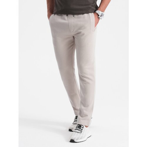 Ombre Men's sweatpants with unlined leg - light beige Cene
