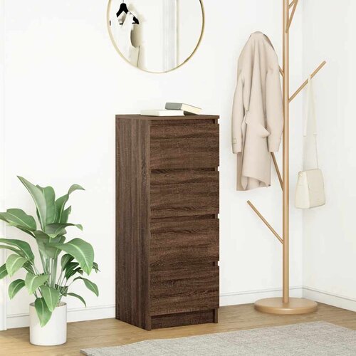 VidaXL Komoda rjavi hrast 37,5x35x99 cm inženirski les Slike