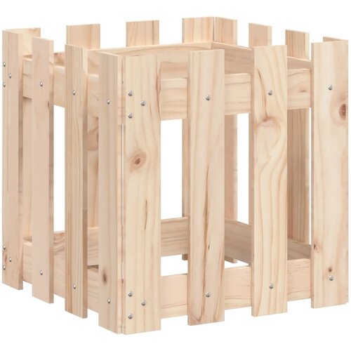  Vrtna sadilica s izgledom ograde 40x40x40 cm masivna borovina Slike