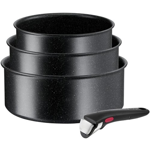 Tefal Aluminijski lonci 3 kom s neprianjajućom površinom prikladni za indukcijsko kuhalo INGENIO Black stone L3998902 – Cijene