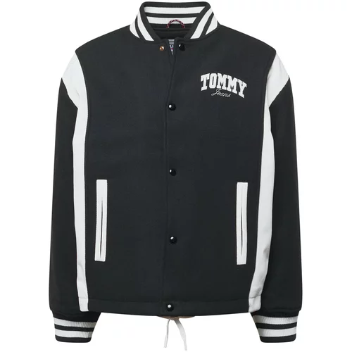 Tommy Jeans Prehodna jakna črna / bela