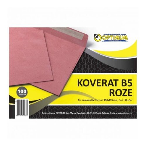  Koverat b5 roze 1/100 samolepiv *sr ( 5016 ) Slike