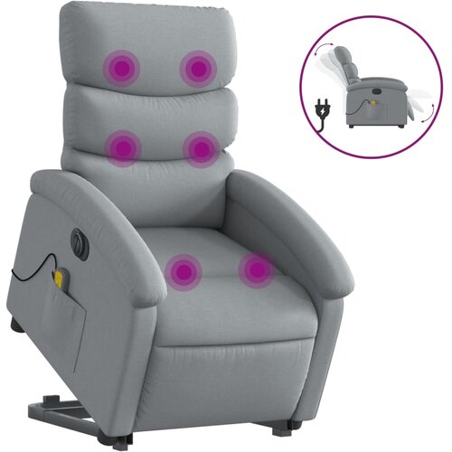 Maison Chic Električni masažni naslanjač - Relax naslanjač s funkcijo vstajanja svetlo siv, (22061204) Cene