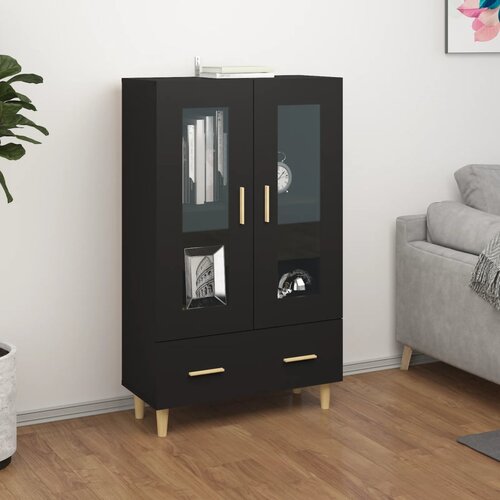 The Living Store Visoka omarica črna 70x31x115 cm inženirski les - Visoka Omarica, (21660897) Cene