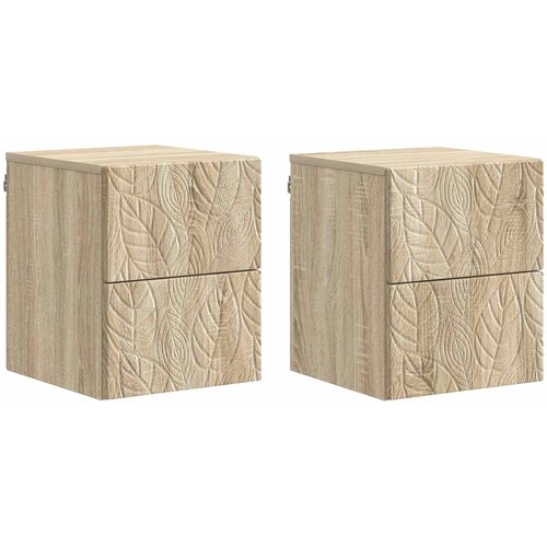 VidaXL Stenski nočni omarici 2 pcs Sonoma hrast 34,5 x 33 x 40 cm, (5000247533) Slike