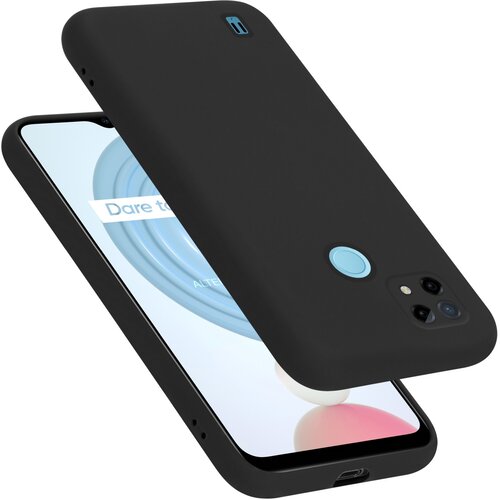  Ohišje, združljiv z Realme v tekoči črni barvi - zaščitni pokrov iz fleksibilnega silikona TPU, (20694416) Cene