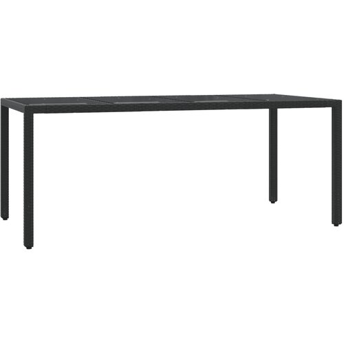  7-dijelni vrtni blagovaonski set s jastucima crni od poliratana Crna 190 cm table length Slike
