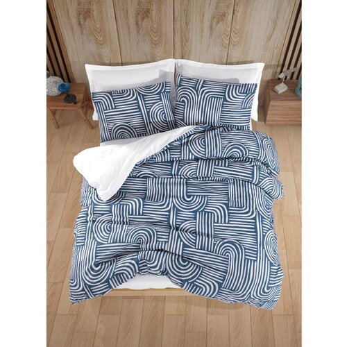  line art - blue blue single quilt cover set (fr) Cene