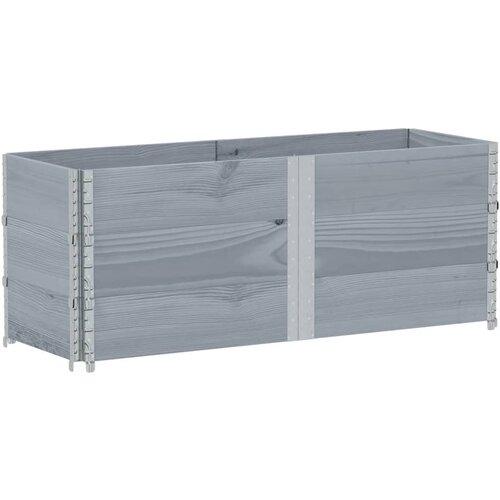  Okviri za palete 3 kom sivi 150x50 cm od masivne borovine Slike