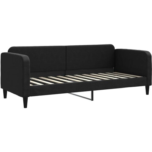  Dnevni krevet s madracem crni 80 x 200 cm od tkanine Slike