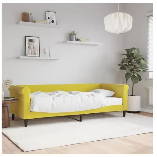 vidaXL Dnevni krevet s madracem žuti 80 x 200 cm baršunasti