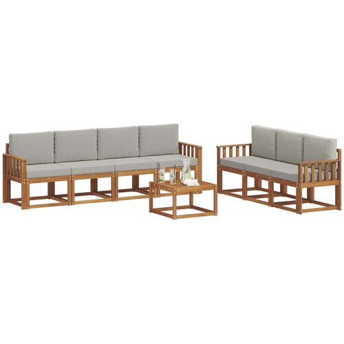  Set vanjskih sofa 8 kom. Prirodna i svijetlo siva Slike