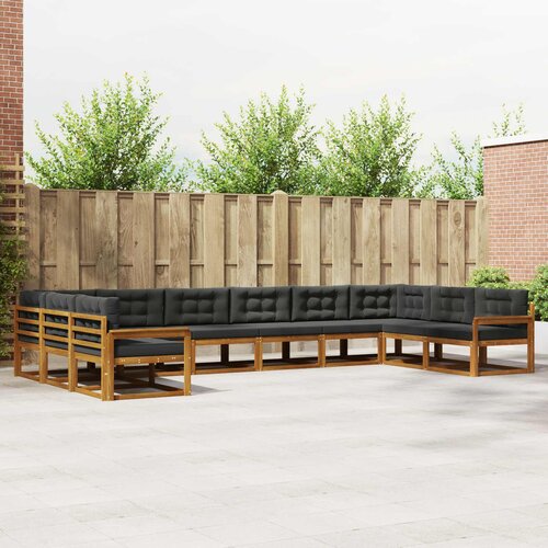  Set vanjskih sofa 10 kom. Prirodna i antracit Smeđa 483 x 247,5 x 73 cm Cene