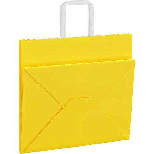  Papirnate vrečke 250 kosov z ročaji rumena 32x22x28 cm, (5000160893) Slike