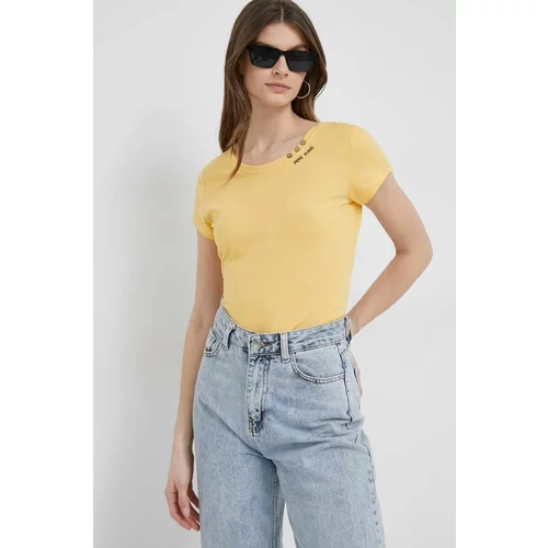 Pepe Jeans Kratka majica Ragy ženska, rumena barva