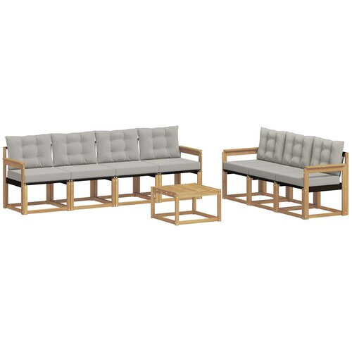 vidaXL Zunanja garnitura za sedenje 8 pcs Bela in svetlo siva, (5000282356) Cene