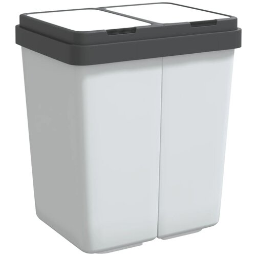 vidaXL Dvojni smetnjak bel 2x25 L, (20826673) Cene