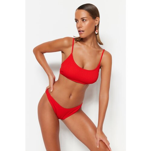 Trendyol Bikini Bottom - Red - Textured Cene