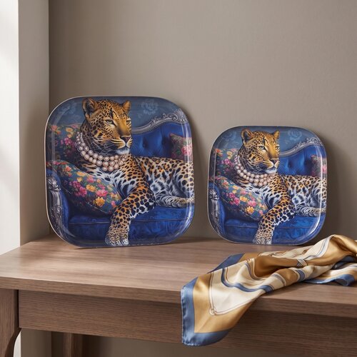 Signes Grimalt Posode za ključe Komplet 2 Pladnjev Leopard Modra Modra Slike