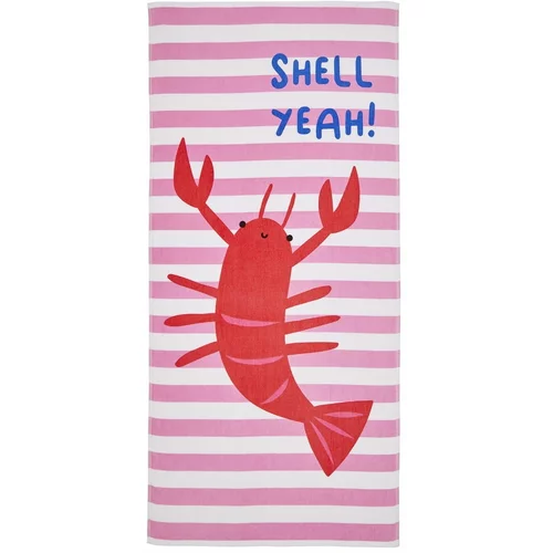 Catherine Lansfield Ružičasti ručnik za plažu 160x76 cm Shell Yeah -