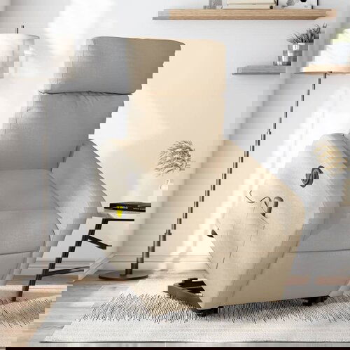 vidaXL električni masažni naslanjač s funkcijo vstajanja krem Cene