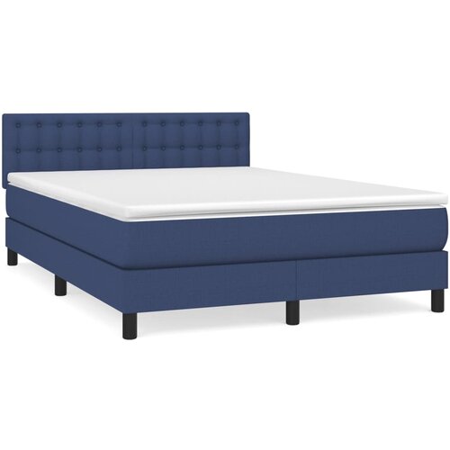 Maison Chic Box spring postelja - Vzmetna postelja z vzmetnico moder 140x190 cm blago SL12909, (21881925) Cene