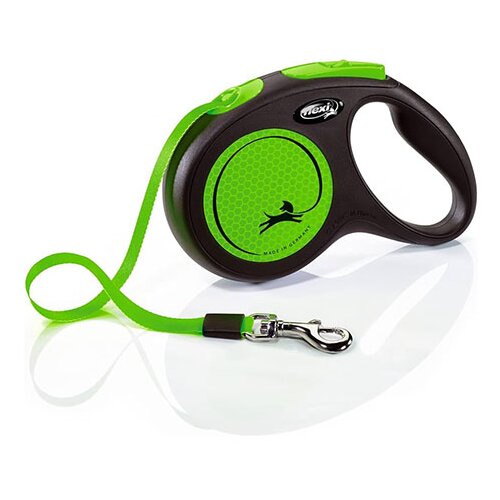 Flexi povodac New Neon M Tape - zeleni - 5m traka Cene