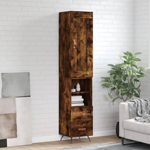 vidaXL Visoka komoda dimljeni hrast 34 5x34x180cm konstruiranog drva Cene
