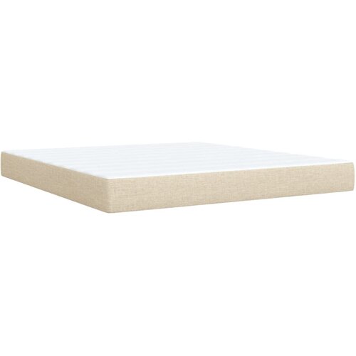  Krevet s oprugama i madracem krem 180x200 cm od tkanine Slike
