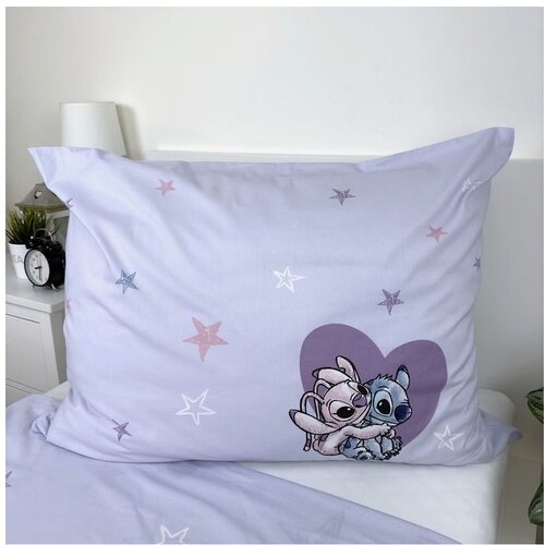 Jerry Fabrics Enojna bombažna otro&amp;scaron;ka posteljnina 140x200 cm Lilo and Stitch &amp;quot;Heart&amp;quot; &amp;ndash; Slike