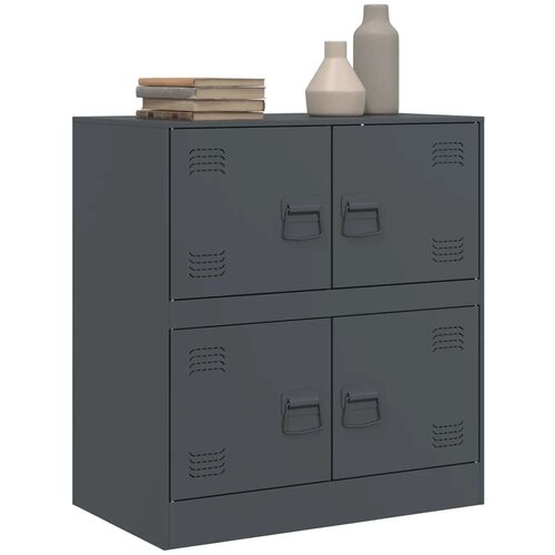 VidaXL Komoda antracitna 67x39x73 cm jeklo Slike