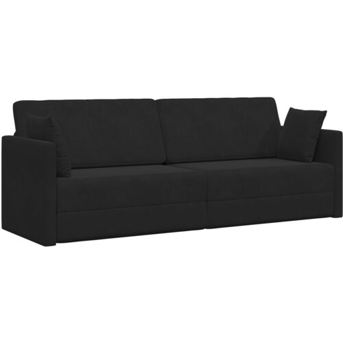 vidaXL Floor Sofa Krevet 2-u-1 Crni 213x144x60 cm Poliester Cijene