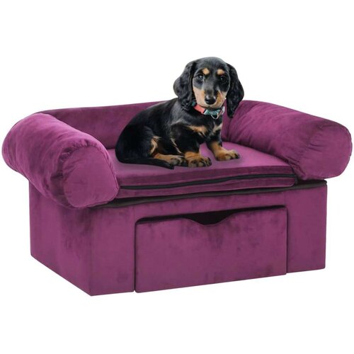 SOFA za pse s ladicom bordo 75 x 50 x 38 cm plišana Cijene