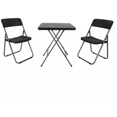 Linder Exclusiv Sklopivi vrtni set namještaja GM7000 BISTRO SET - Crni Cene