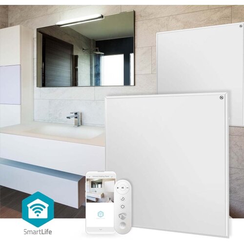 Nedis HTIP350WTW - infracrveni grejni panel 350W/230V/1xCR2025 59,8x62 cm wt IP44 + daljinski upravljač Slike