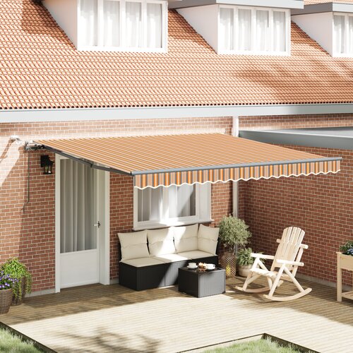 vidaXL Automatska uvlačiva tenda s LED višebojnim prugama 400x350 cm Cijene