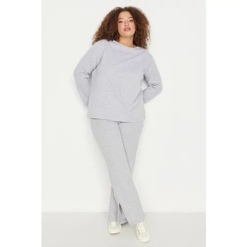 Trendyol Curve Gray Knitted Pajamas Set