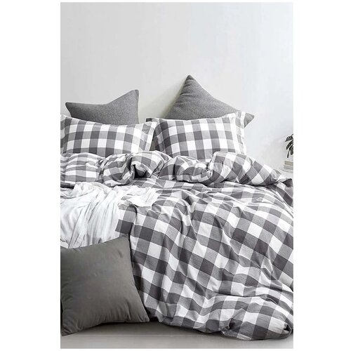 Mila Home Belo-siva bombažna podaljšana posteljnina za zakonsko posteljo z rjuho 200x220 cm - Mila Home Cene