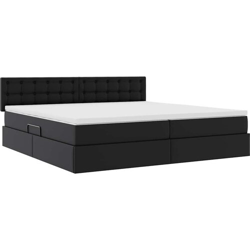  Krevet s od storage s madracem Crna 200 x 200 cm Lažna koža Slike