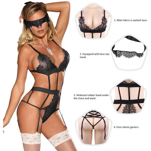 Adam i Eva Ženski sexy set donjeg veša R80559-2, Crni Cene