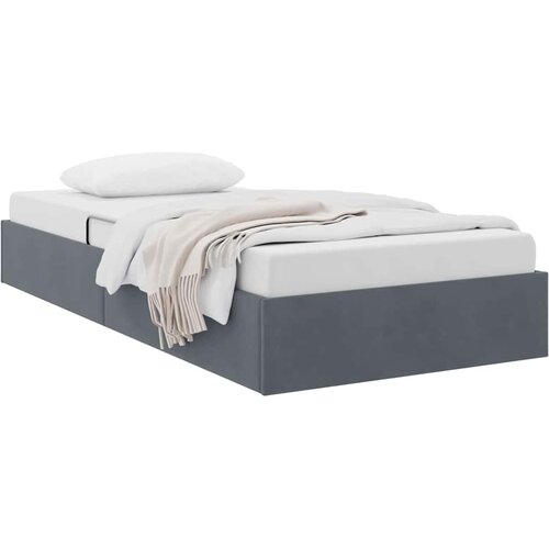 vidaXL Postelja s shranjevanjem Temno siva 100 x 203 cm Žamet, (5000123769) Cene