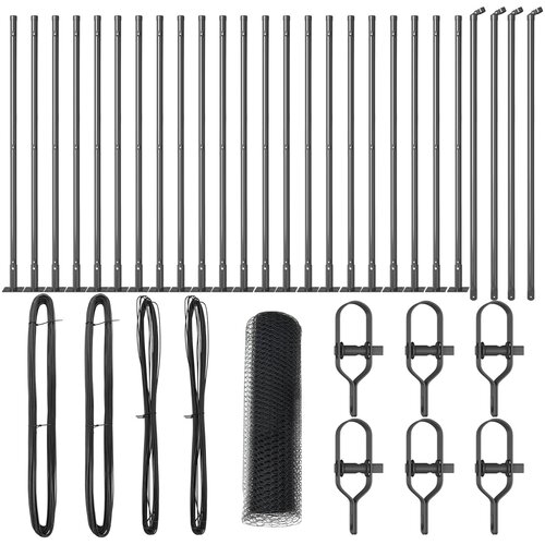 vidaXL Ograjna ograja Siva 0,4 x 50 m Iz jekla, Ograjni Stebri z Bazo 13 kos Ø32mm 50cm Galvanizirano Jeklo Cene