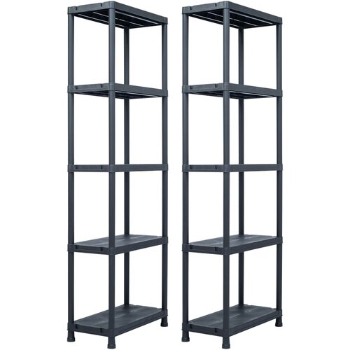  Stalci za pohranu 2 kom crni 125 kg 60 x 30 x 180 cm plastični Cijene